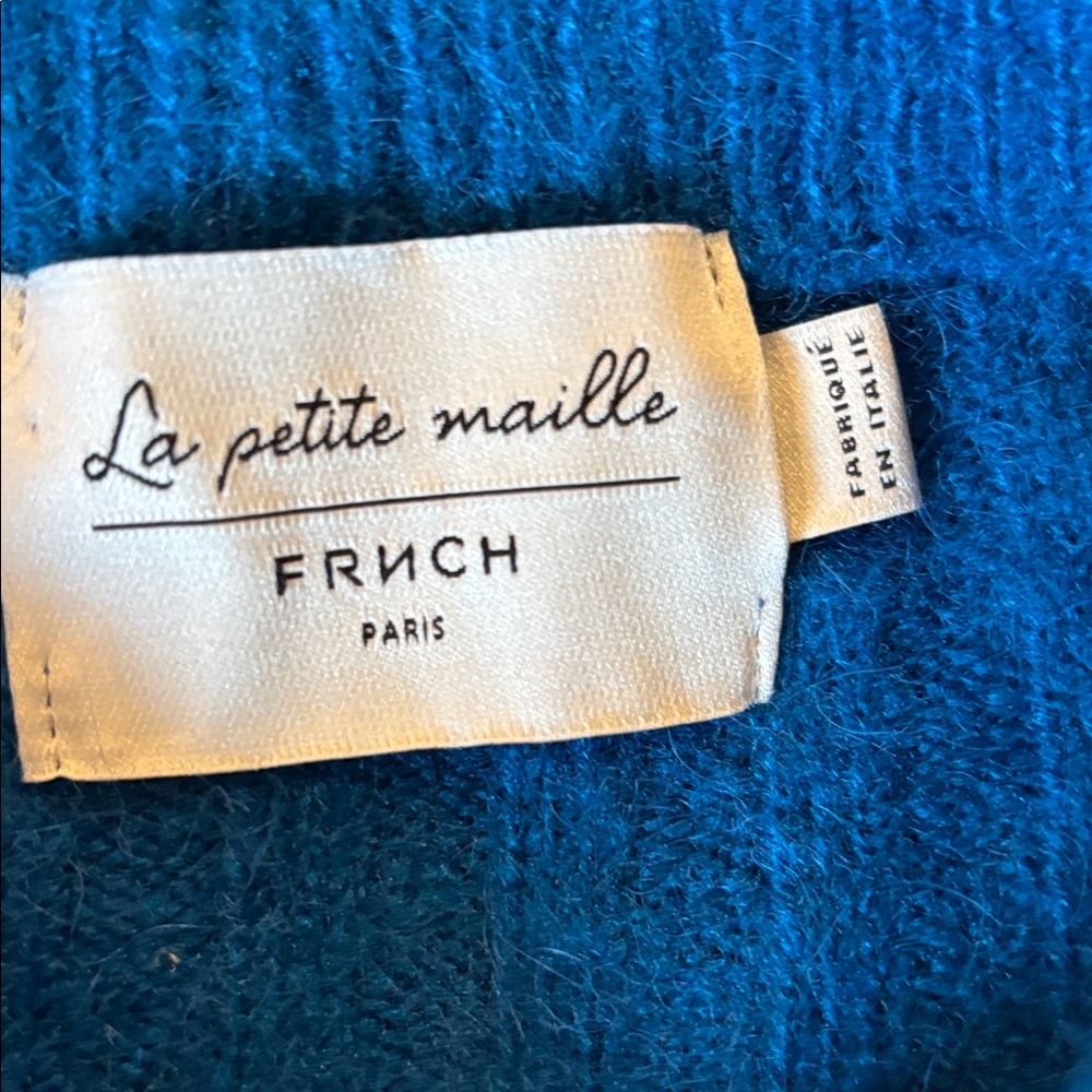 Anthropologie FRNCH bright blue alpaca sweater small medium - Picture 2 of 5